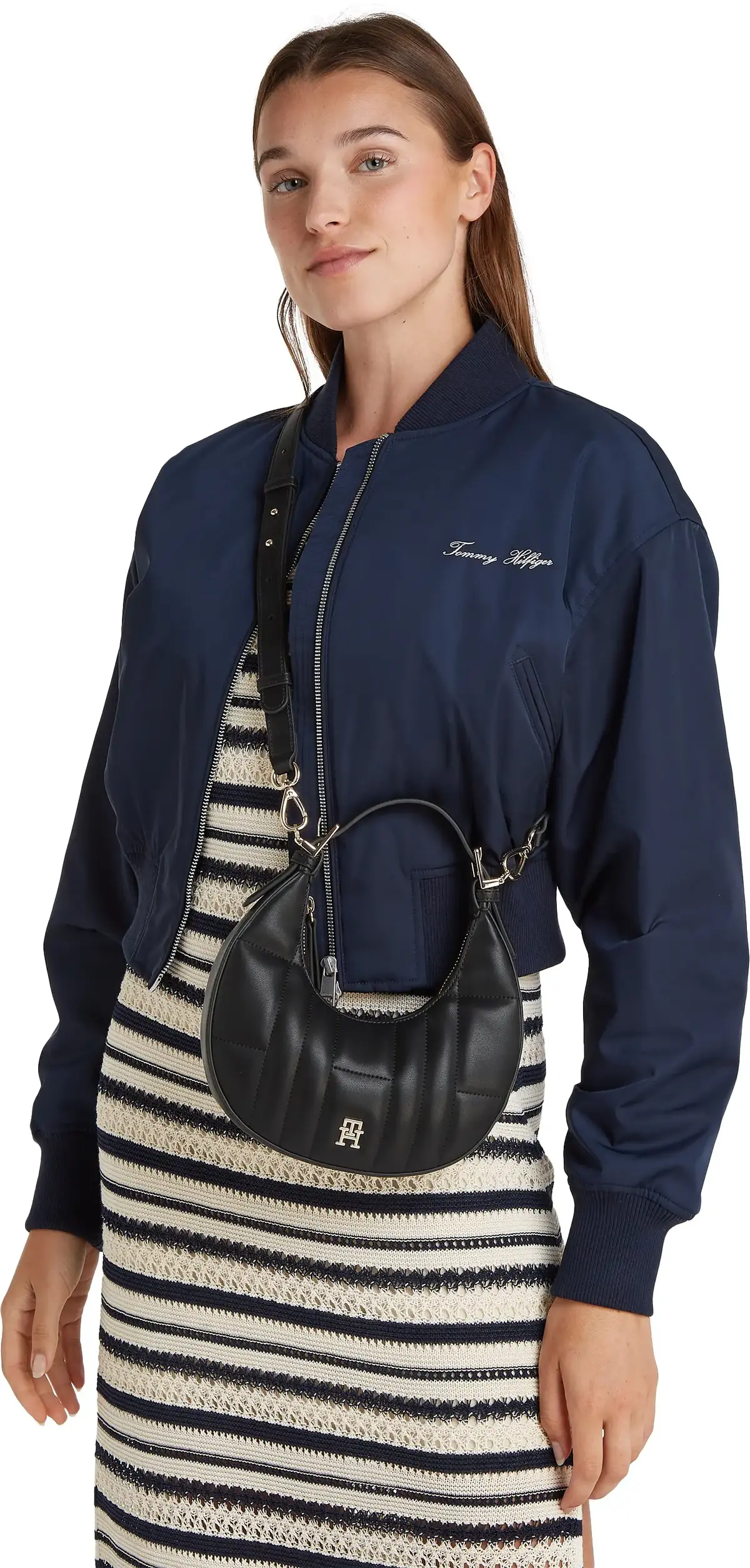 Tommy Hilfiger TH FEMININE MOON CRO, BDS Siyah Kadın Çanta & Cüzdan