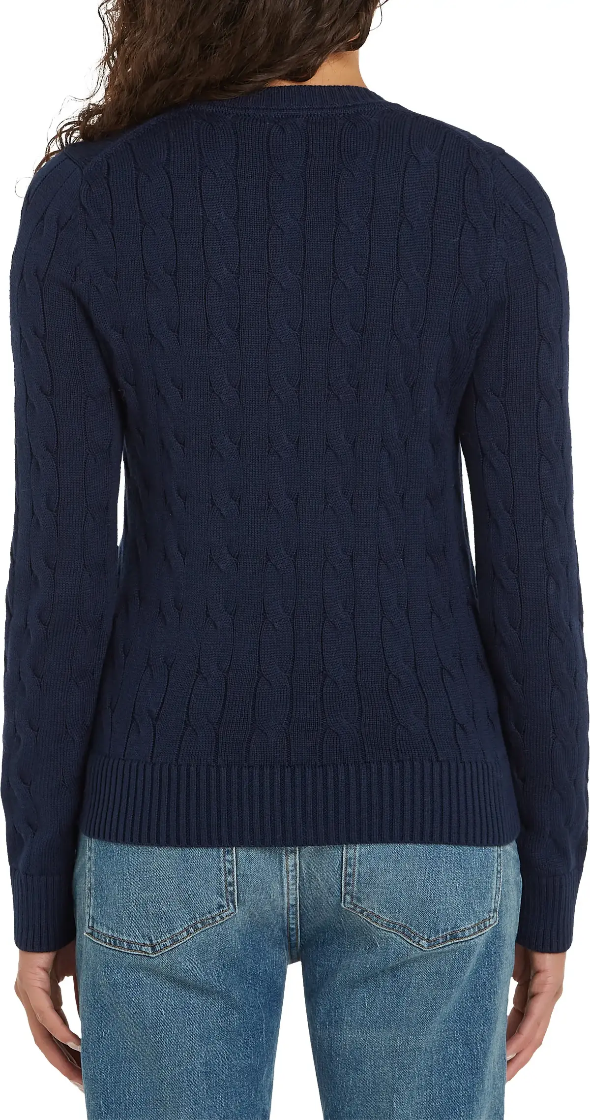 Tommy Hilfiger CO CABLE MID GG LS C, C1G Lacivert Kadın Kazak