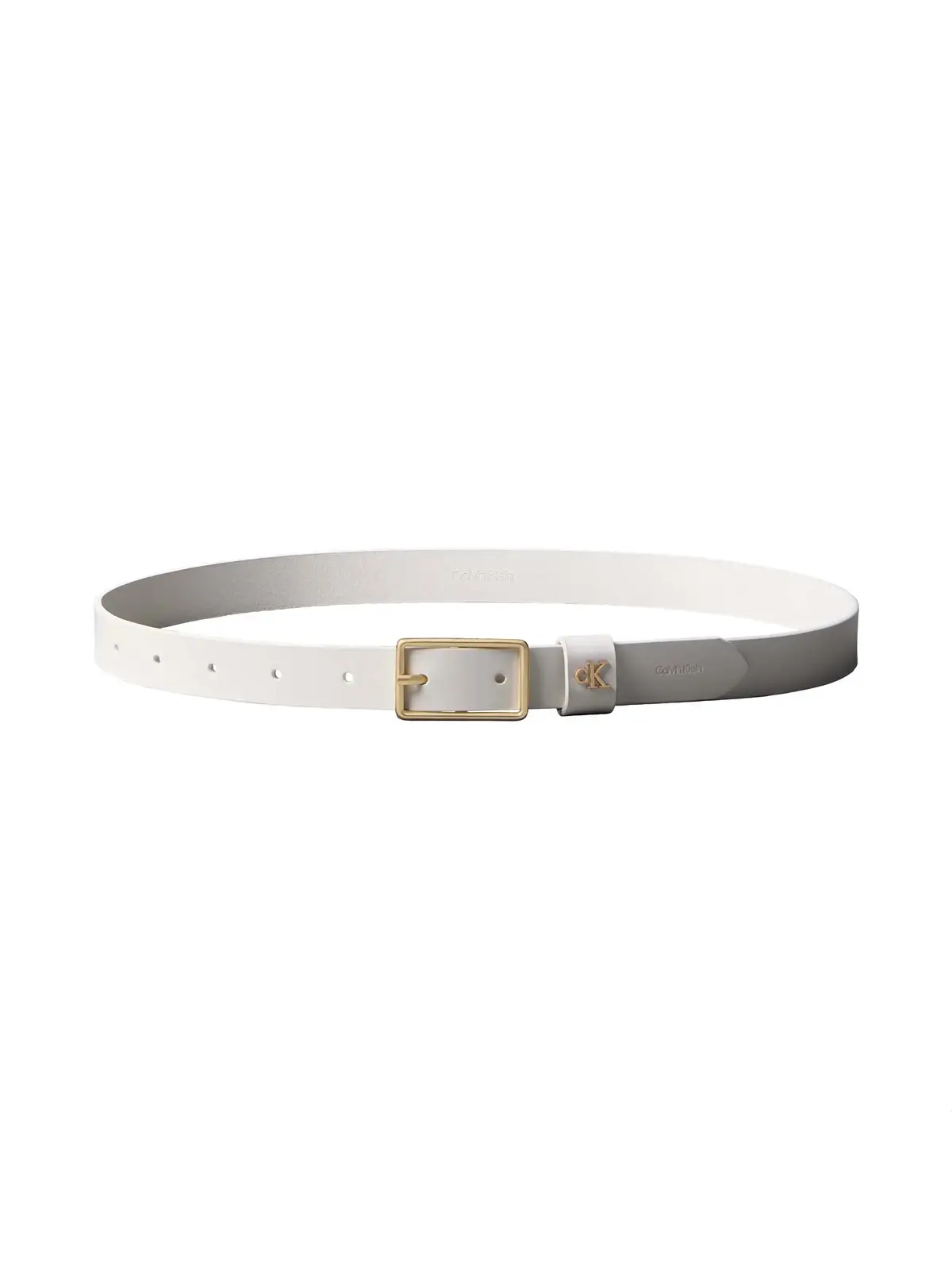 Calvin Klein SQUARE BUCKLE CK LOO Beyaz Deri Kadın Kemer