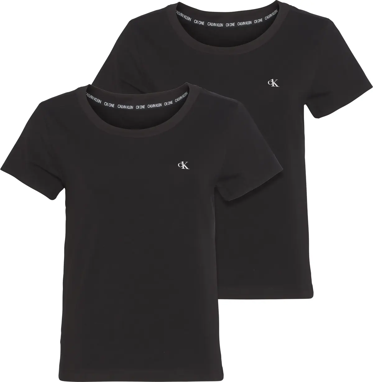 Calvin Klein S/S CREW NECK 2PK Kadın Siyah T-Shirt