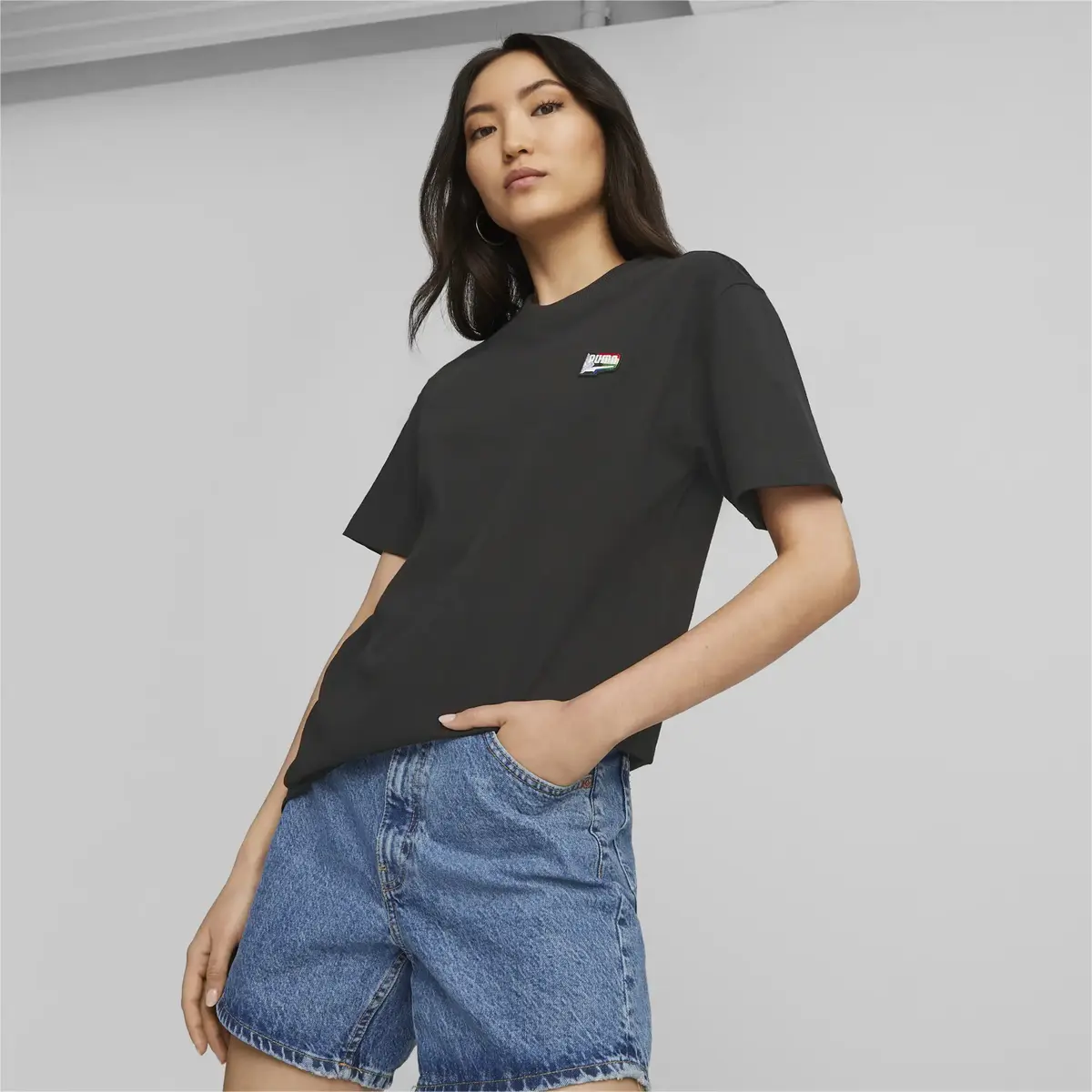Puma DOWNTOWN PRIDE Tee Siyah Unisex T-Shirt