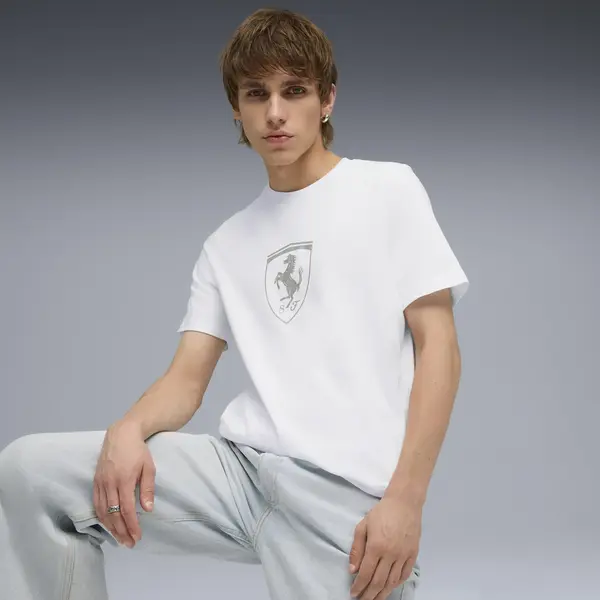 Puma Ferrari Tonal Shield Tee Beyaz Erkek T-Shirt