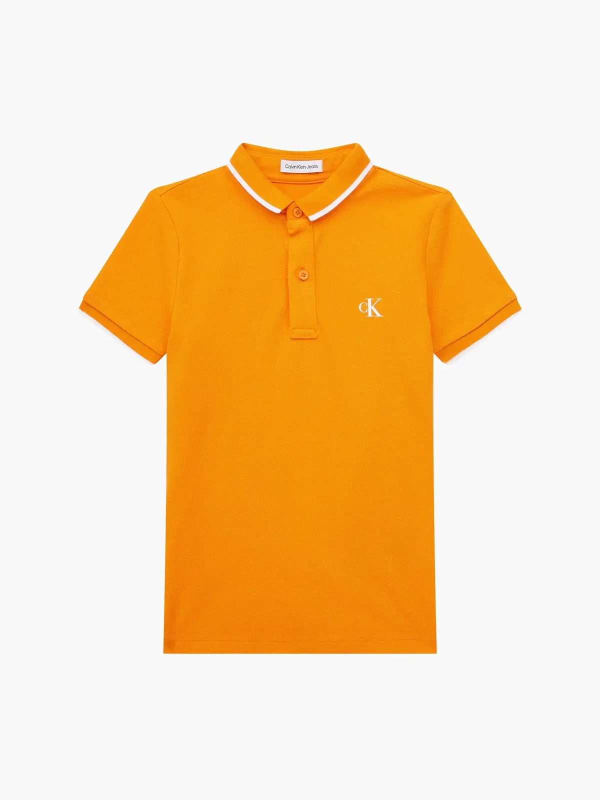 Calvin Klein MONOGRAM TIPPING FIT Erkek Turuncu Polo T-Shirt