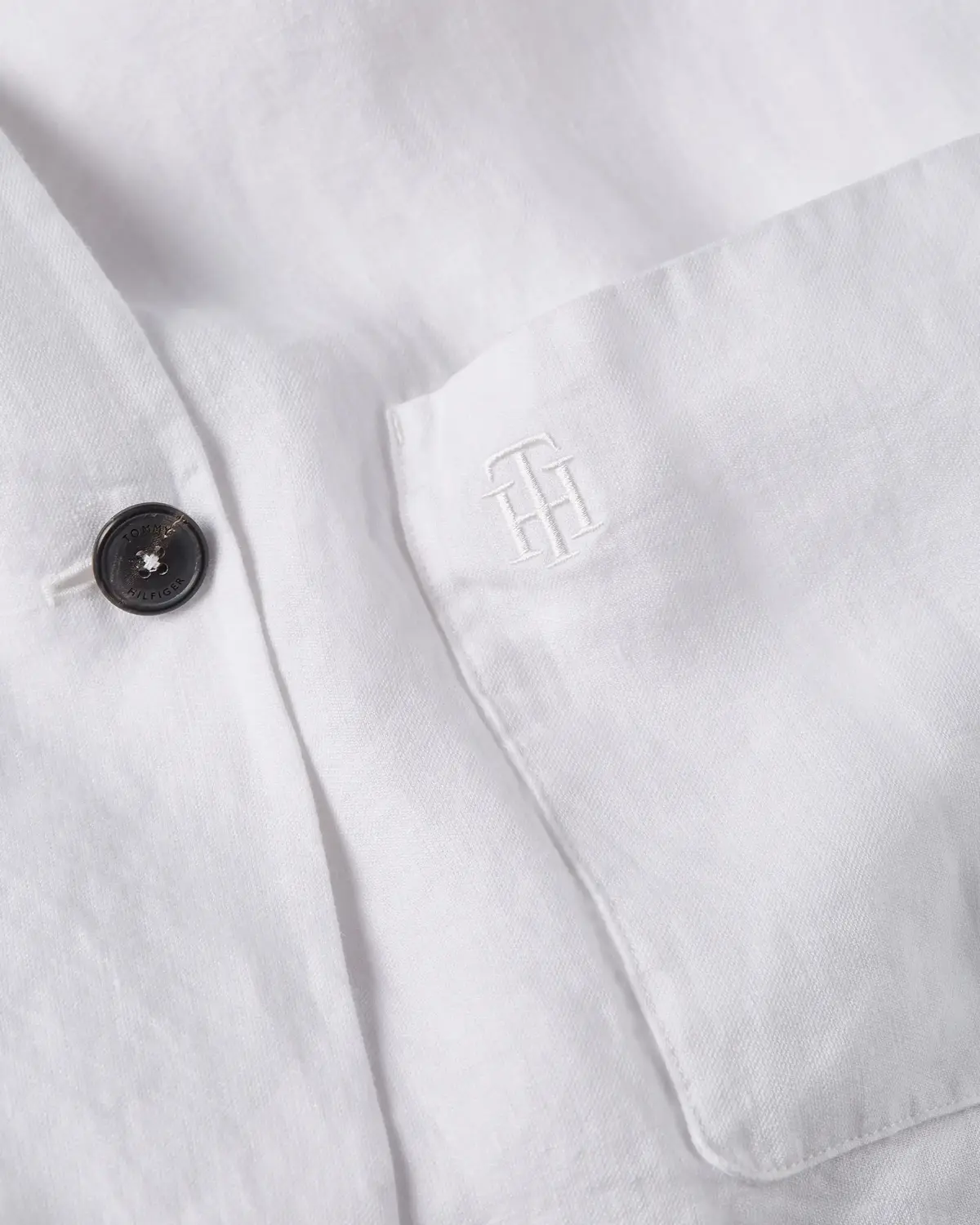 Tommy Hilfiger LINEN RELAXED SB BLA Kadın Beyaz Blazer