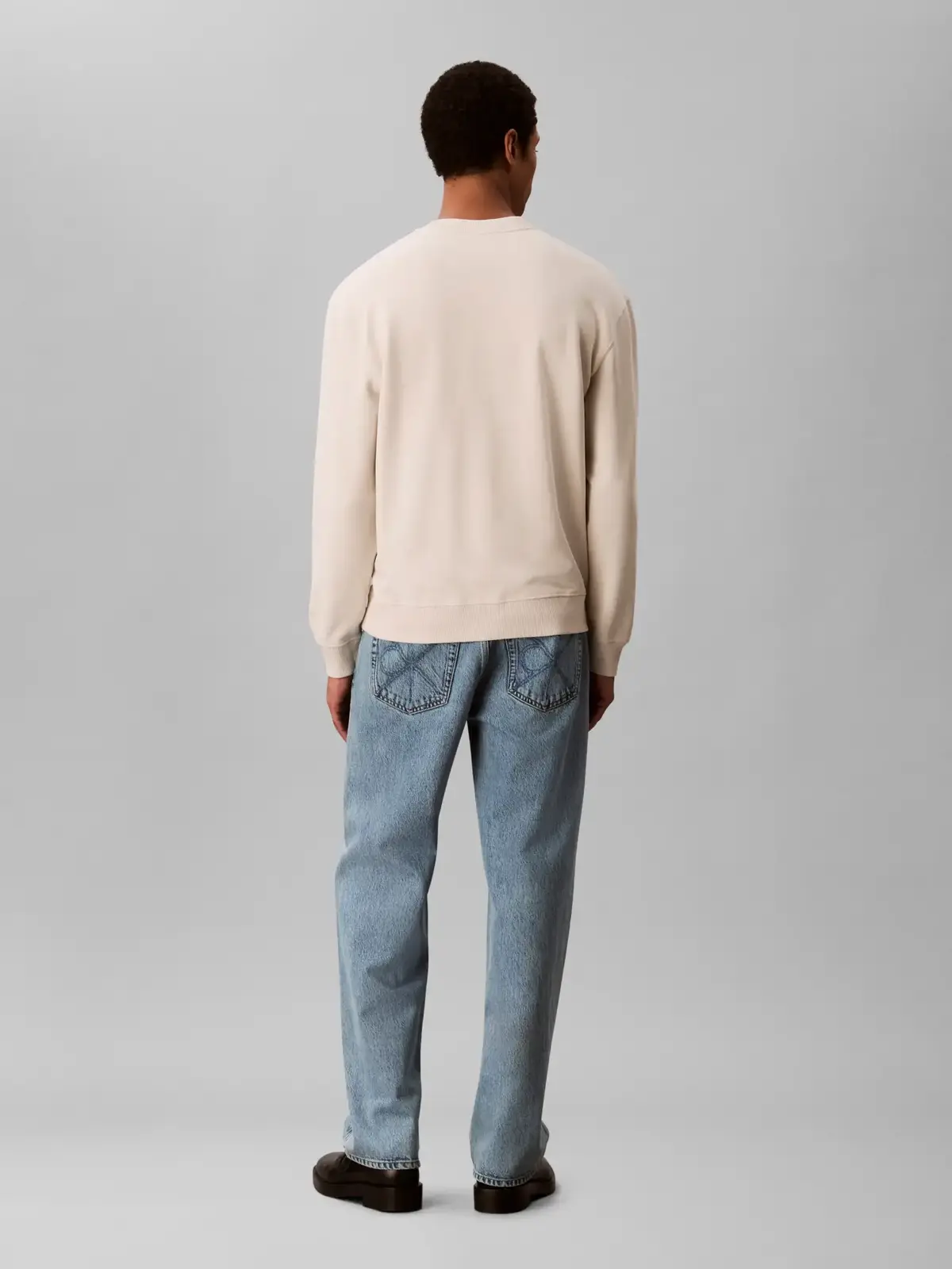 Calvin Klein LS EU 350TERRY MONOG, 67U Bej Erkek Sweatshirt