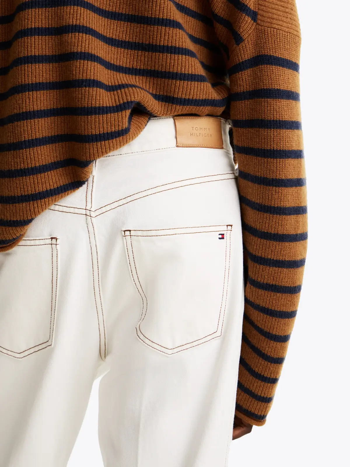 Tommy Hilfiger RELAXED BOOTCUT HW C, YBL Beyaz Kadın Jean Pantolon