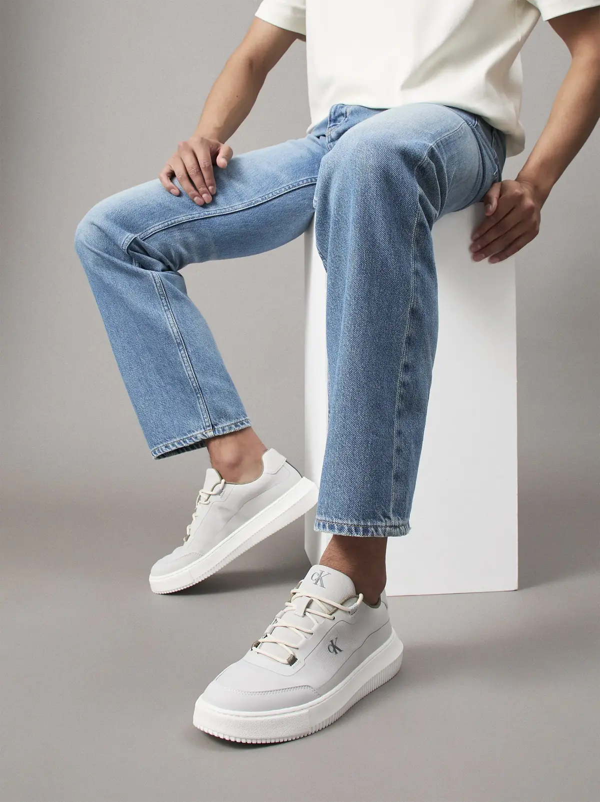 Calvin Klein CHUNKY CUPSOLE TECH, 0IS Beyaz Erkek Spor Ayakkabı & Sneaker