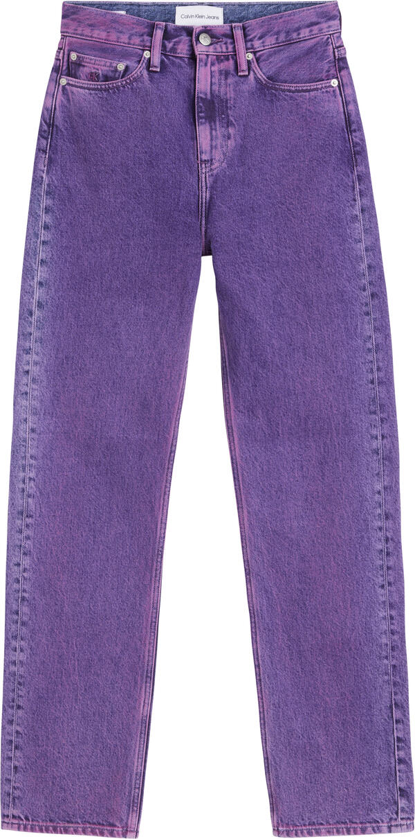 Calvin Klein HIGH RISE STRAIGHT Kadın Mor Kot Pantolon