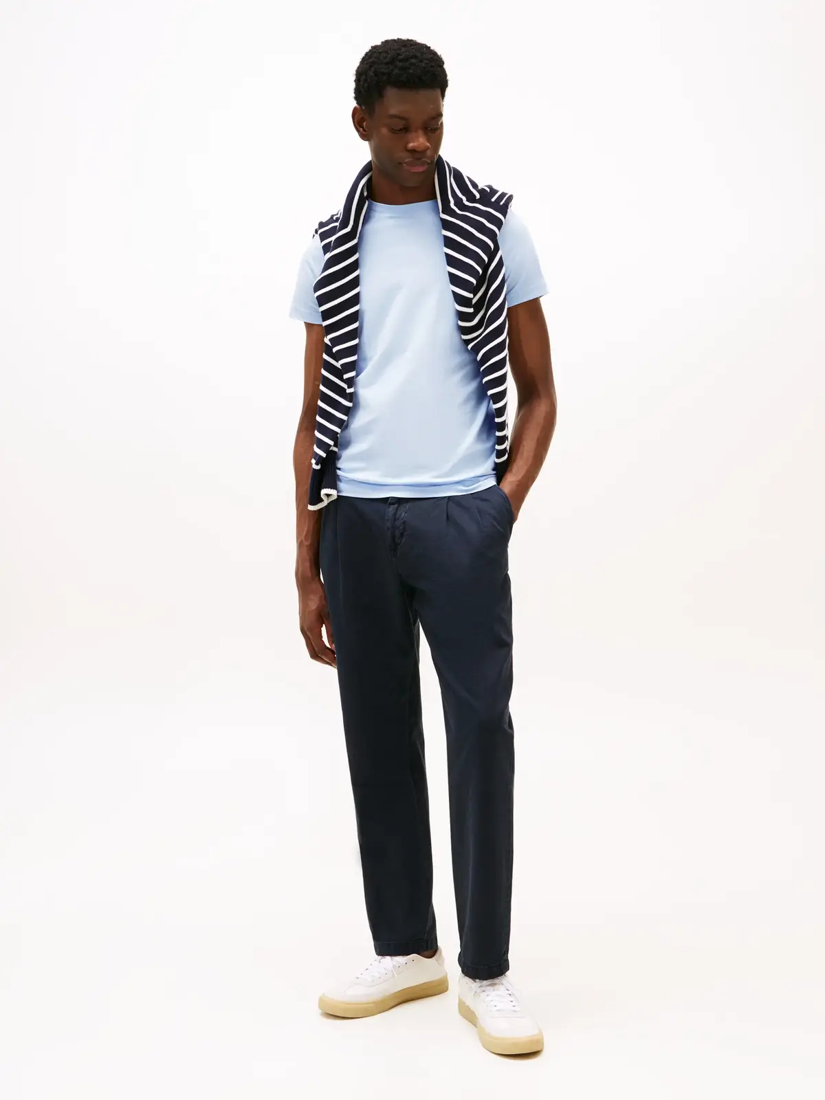 Tommy Hilfiger STRETCH SLIM FIT TEE Erkek Mavi T-Shirt