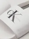 Calvin Klein SLIDE MONOGRAM CV, 0K4 Beyaz Erkek Terlik