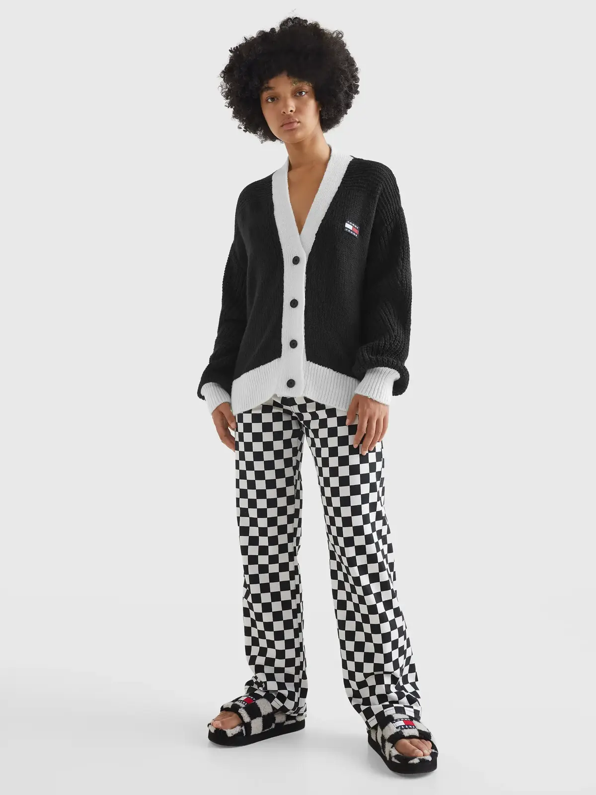 Tommy Hilfiger TJW LONG CONTRAST BA Kadın Siyah Kazak