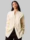 Calvin Klein YD STRIPE RELAXED SH, VND Sarı Kadın Gömlek