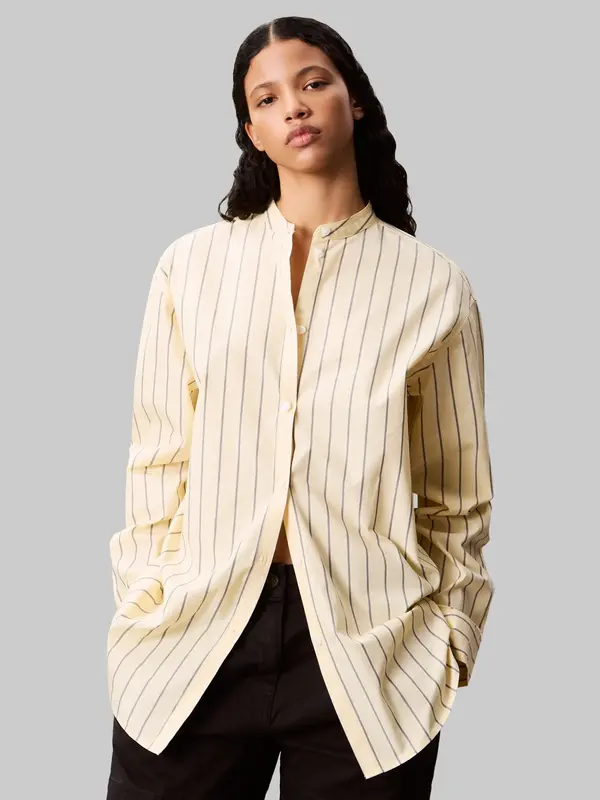 Calvin Klein YD STRIPE RELAXED SH, VND Sarı Kadın Gömlek