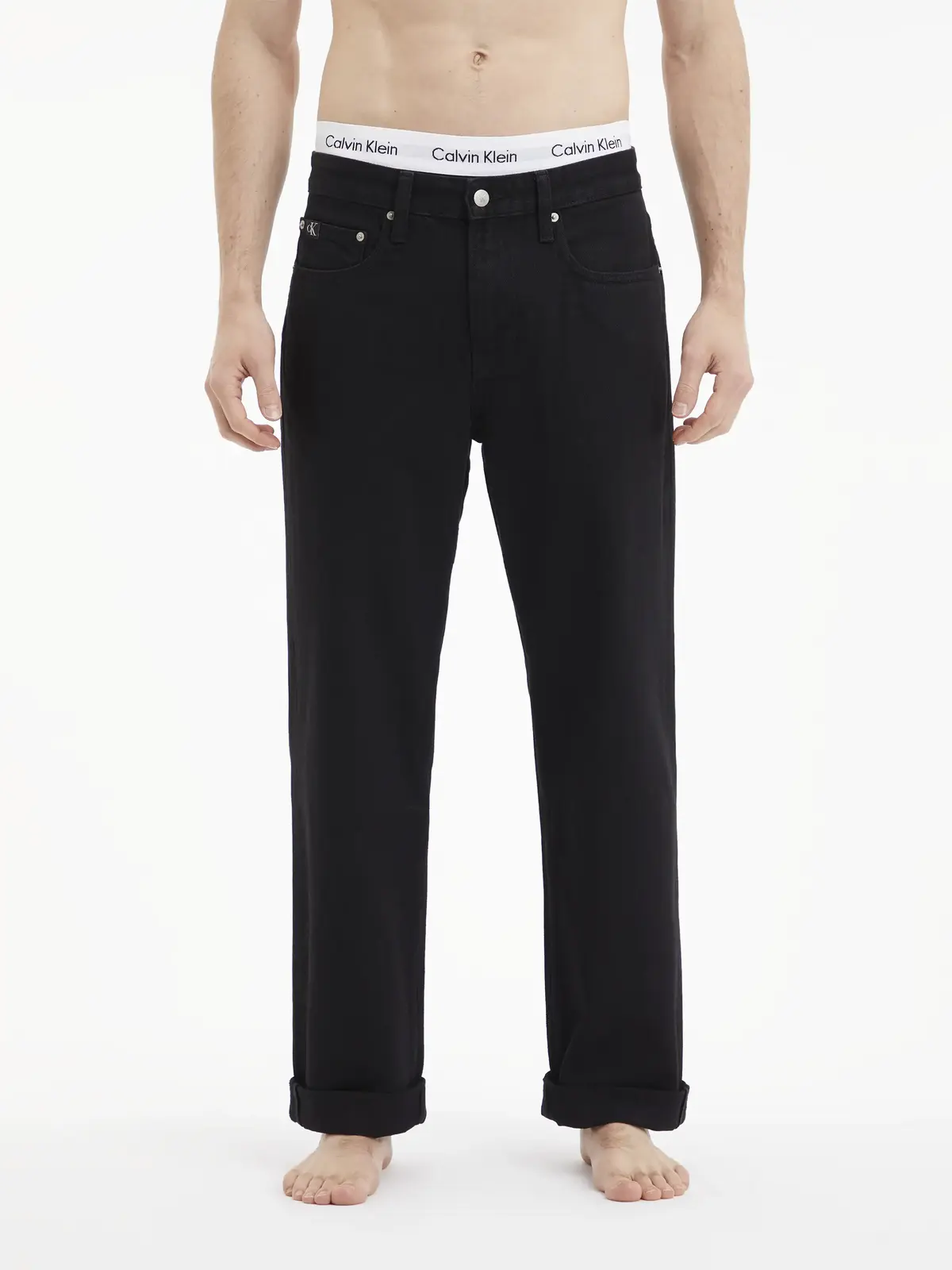 Calvin Klein 90S STRAIGHT Erkek Siyah Kot Pantolon