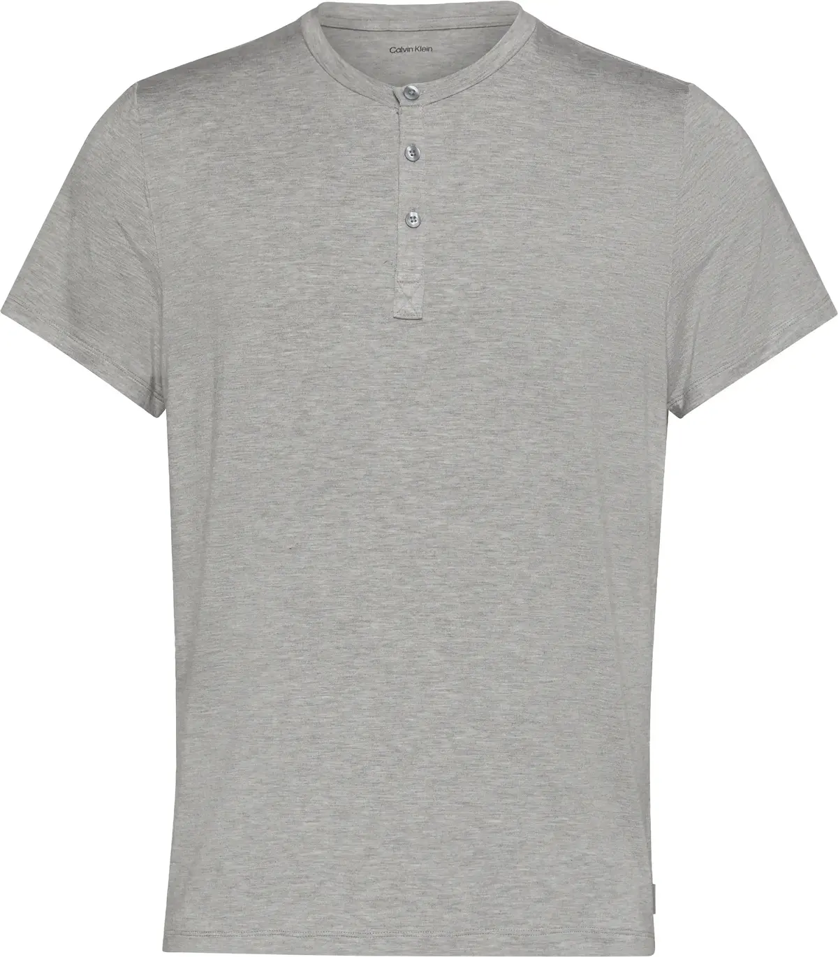 Calvin Klein MODAL S/S HENLEY, P7A Gri Erkek T-Shirt & Polo
