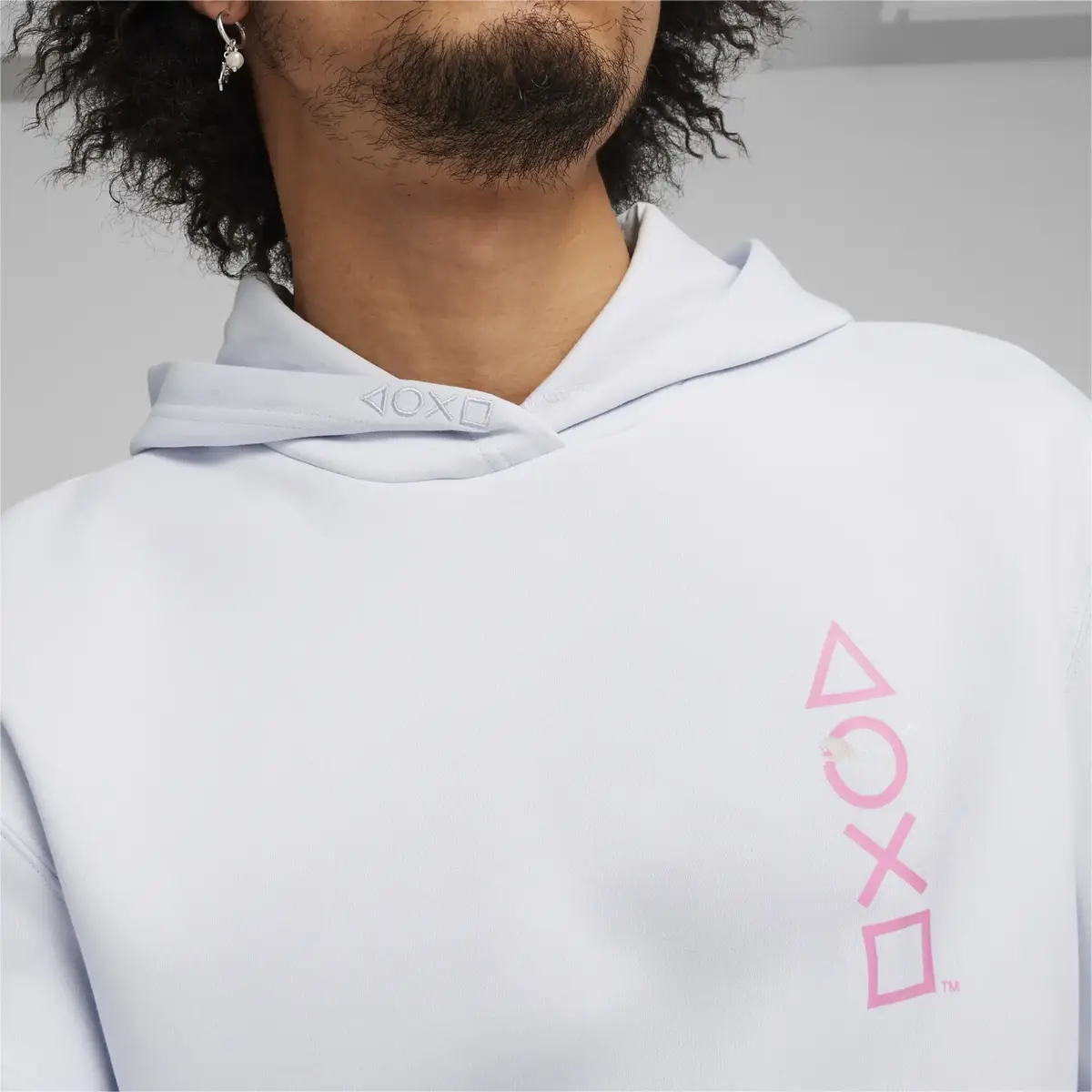 Puma X PLAYSTATION Graphic Hoodie DK Açık Gri Erkek Sweatshirt