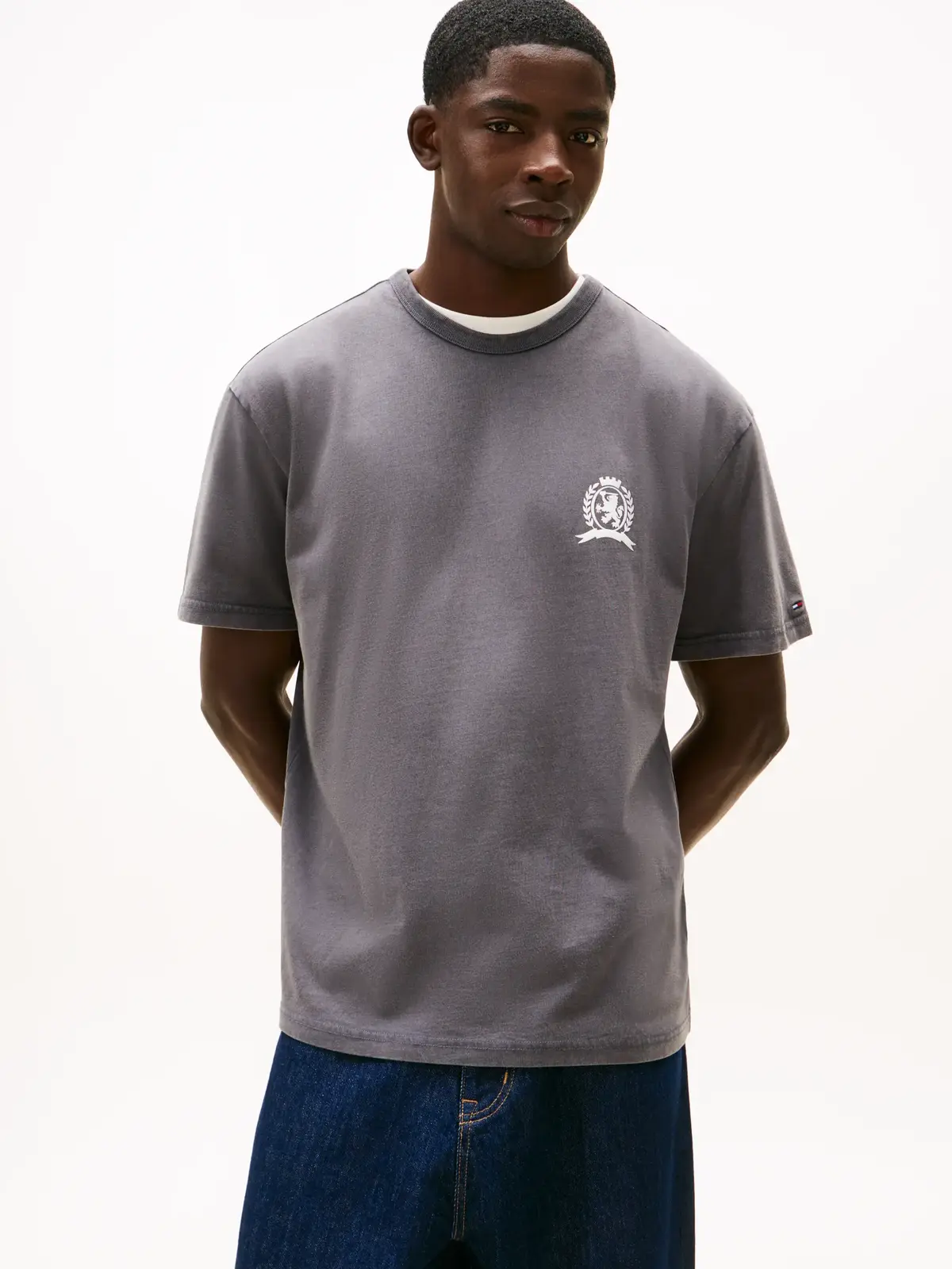 Tommy Hilfiger TJM RLX CREST PLAY T, BDS Gri Erkek T-Shirt