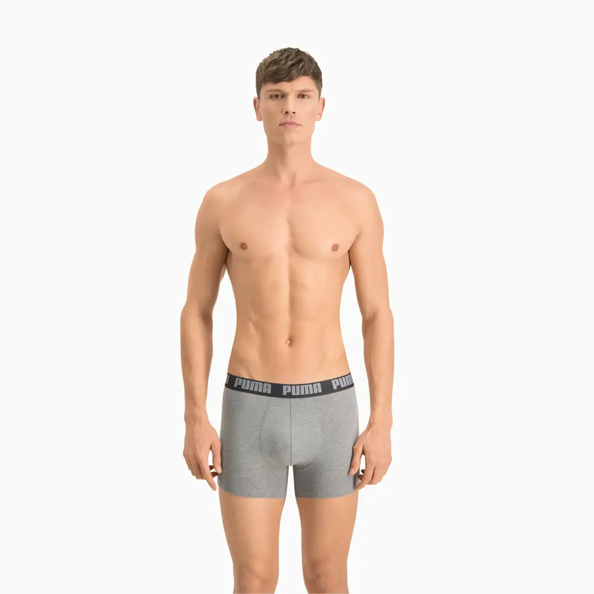 Puma PUMA BASIC BOXER 2P Gri-Siyah Erkek 2'li Boxer