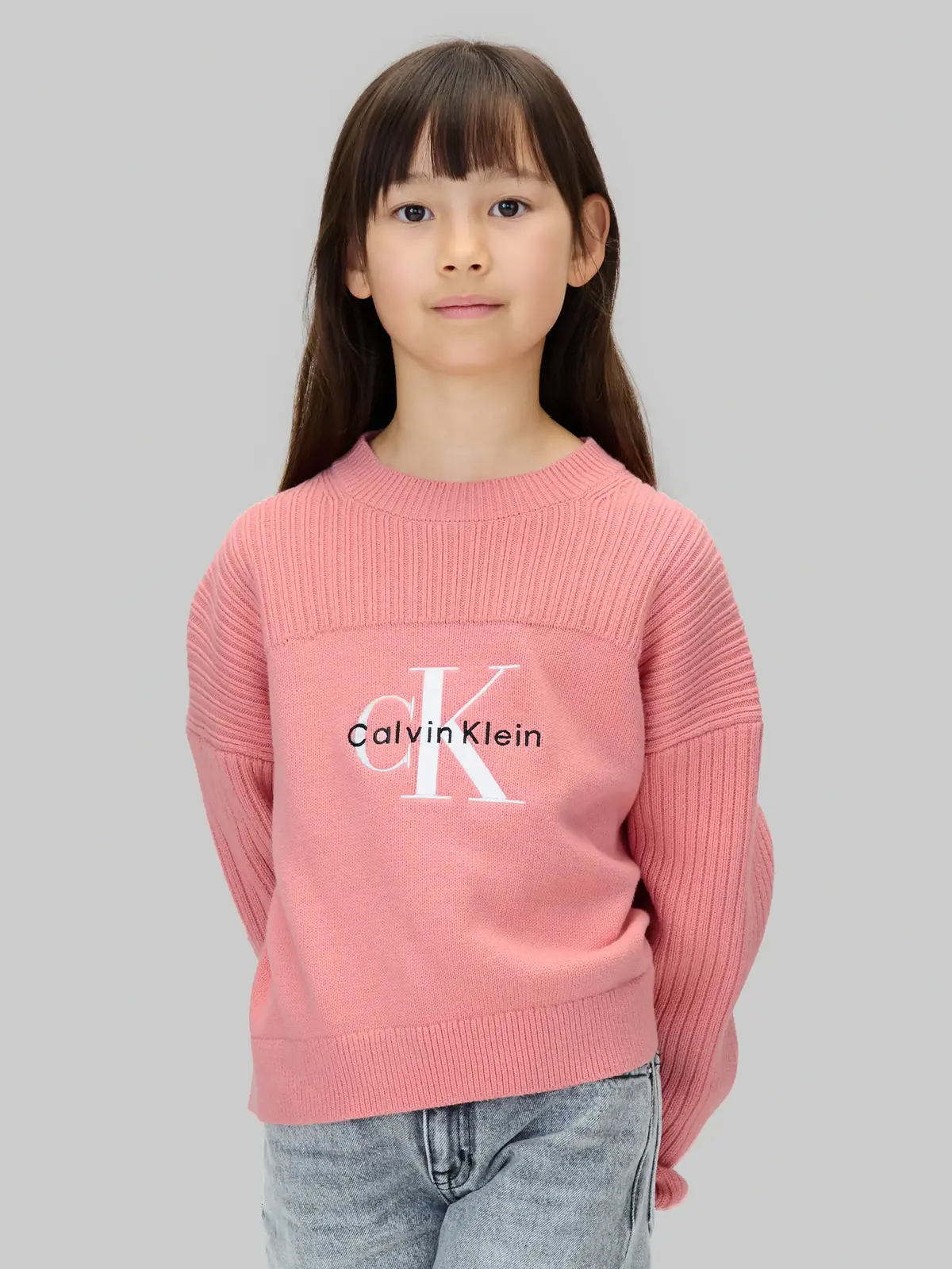 Calvin Klein MONOLOGO CN SWEATER, VAZ Pembe Kız Çocuk Sweatshirt