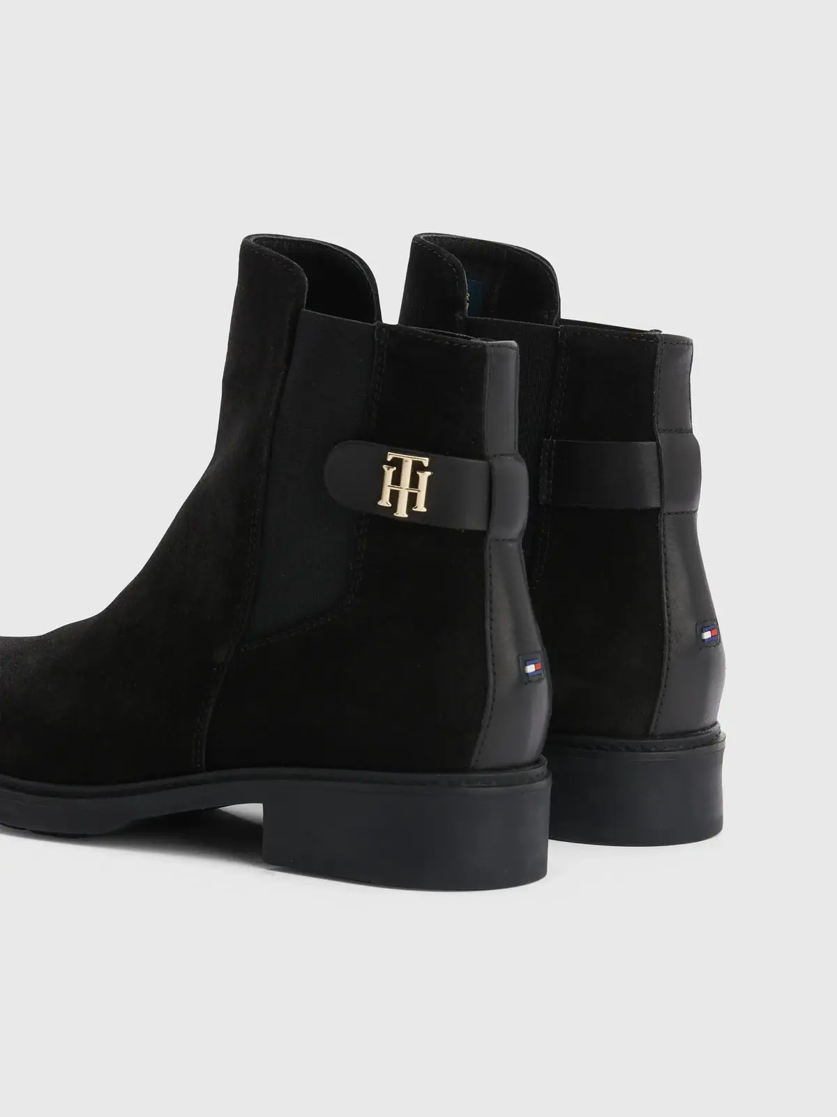 Tommy Hilfiger TH SUEDE FLAT BOOT Kadın Siyah Bot