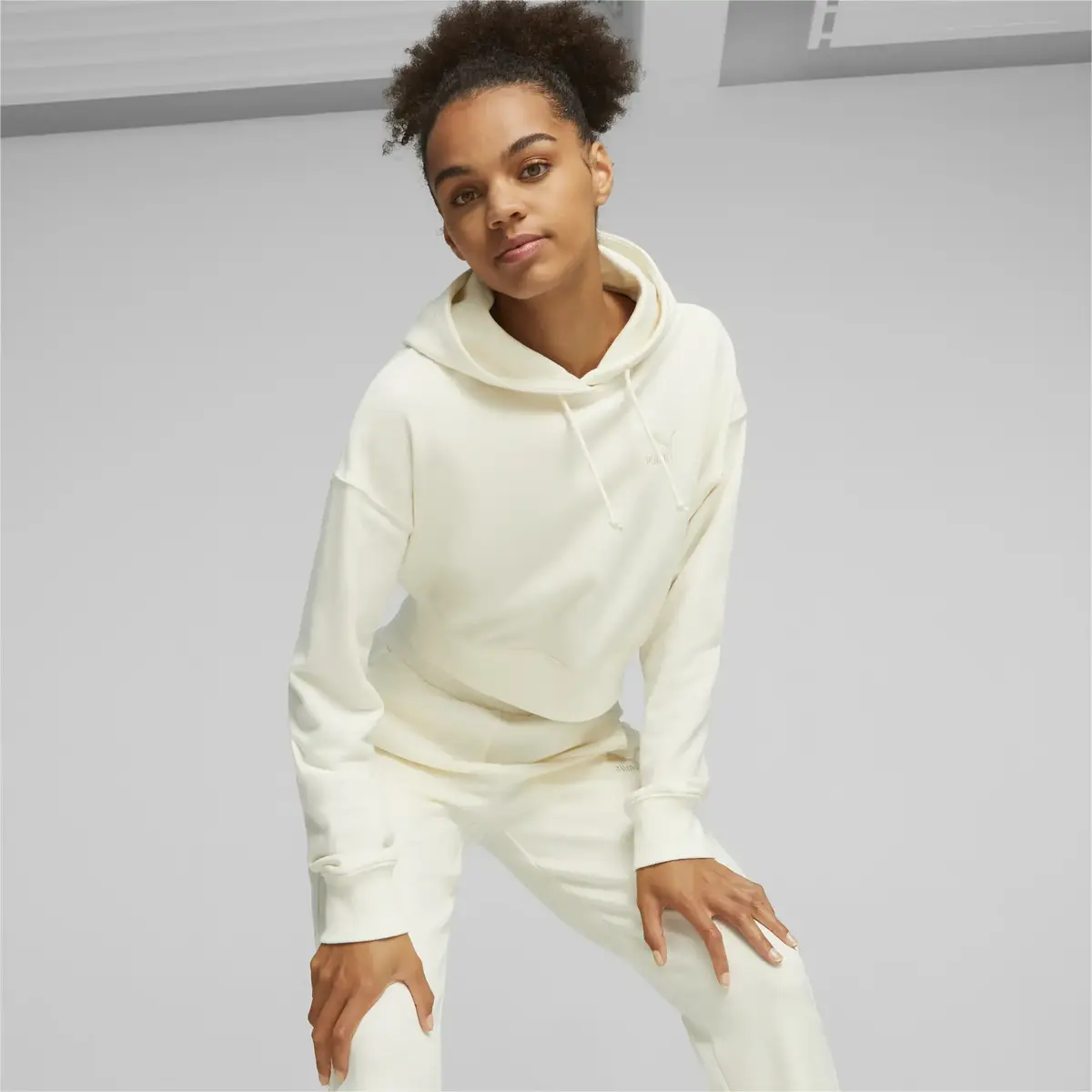 Puma CLASSICS Cropped Hoodie Beyaz Kadın Sweatshirt