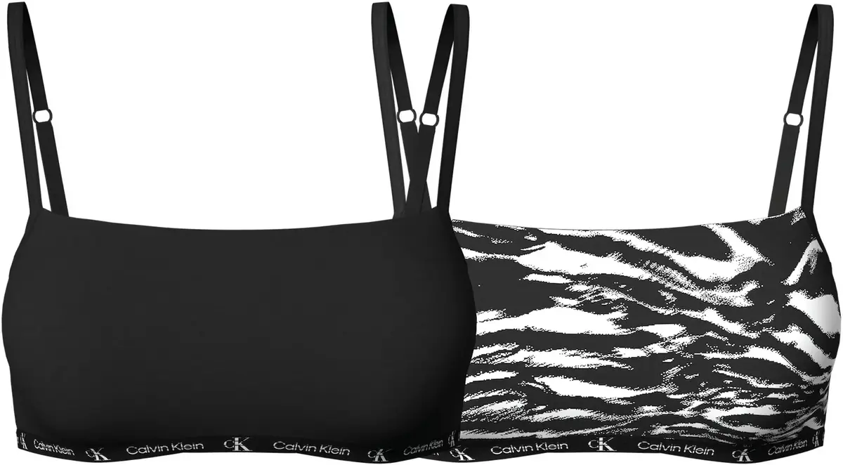 Calvin Klein UNLINED BRALETTE 2PK Kadın Siyah Bralet