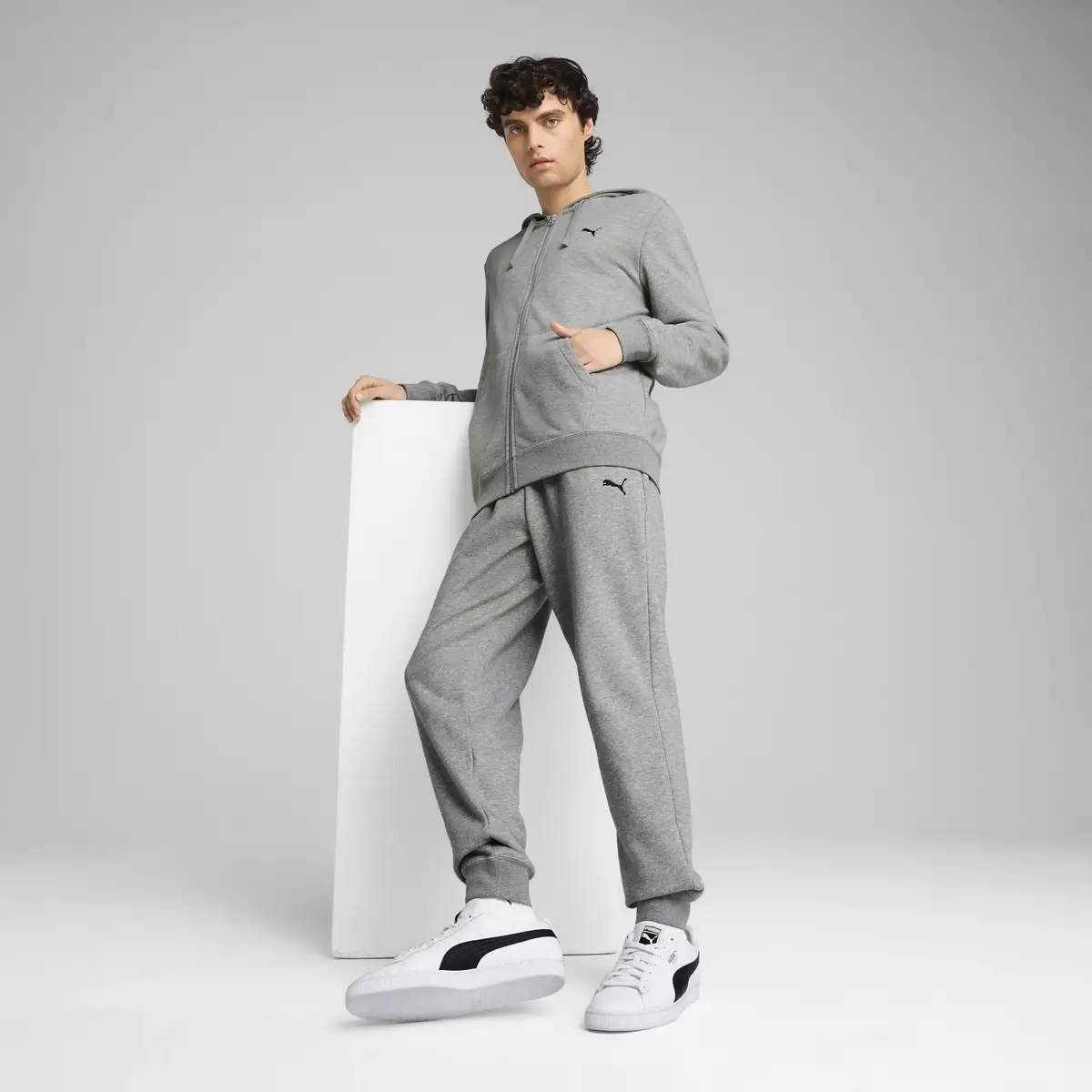 Puma ESS Full-Zip Hoodie Gri Erkek Hoodie