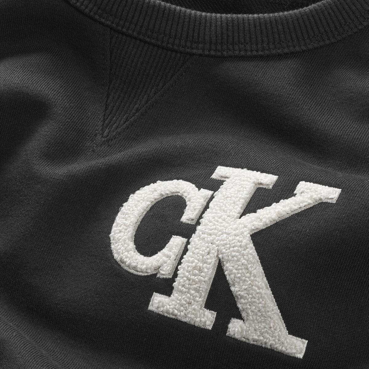Calvin Klein TOWELLING MONO CN SW Erkek Siyah Sweatshirt