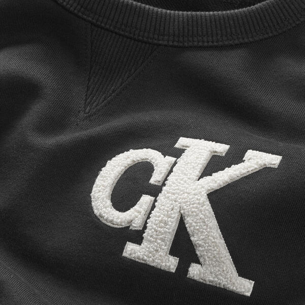Calvin Klein TOWELLING MONO CN SW Erkek Siyah Sweatshirt