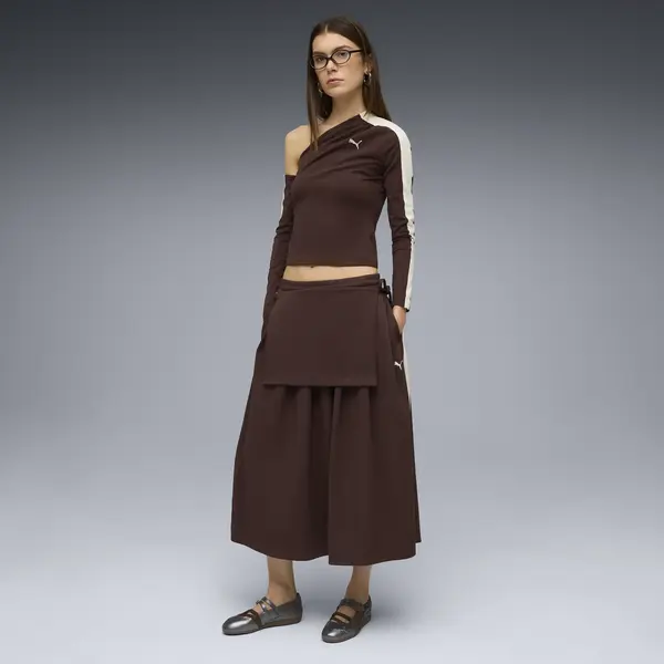 Puma T7 Midi Pleated Skirt Kahverengi Kadın Elbise-Etek