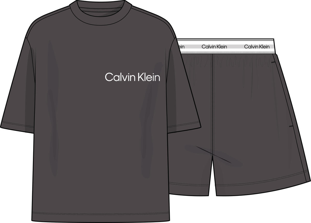 Calvin Klein SS TEE SHORT SET Gri Erkek Eşofman Takımı Calvin Klein SS TEE SHORT SET Gri Erkek Eşofman Takımı