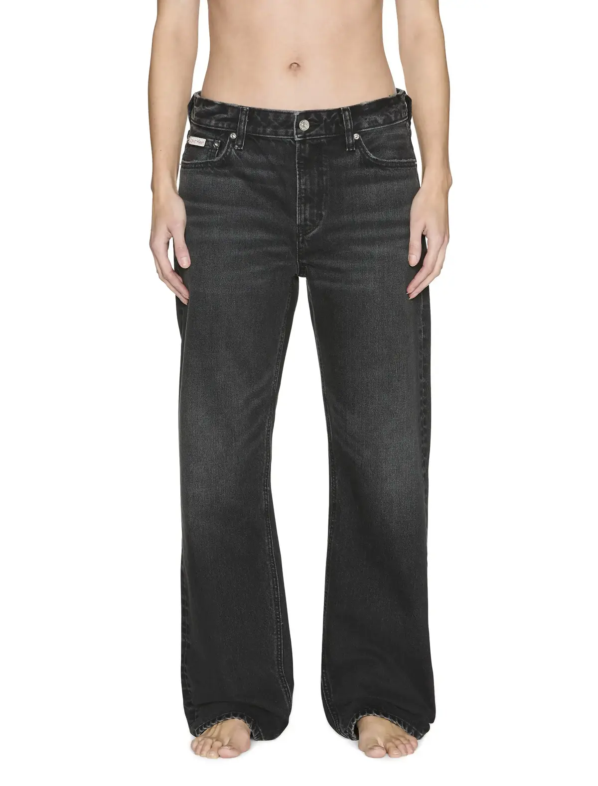 Calvin Klein SIGNATURE 90s STRAIGHT CK SANDED Kadın Siyah Kot Pantolon