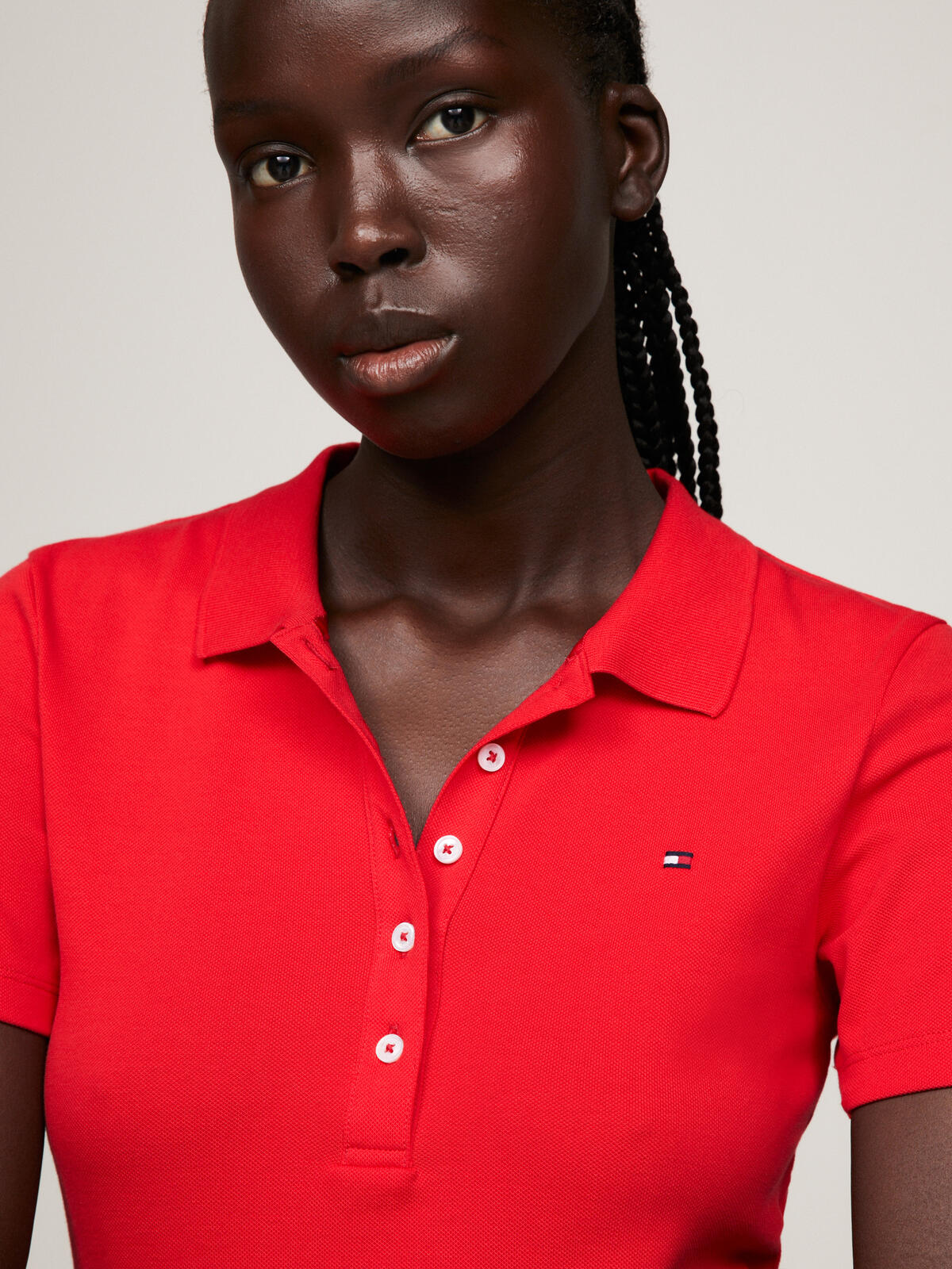 Tommy Hilfiger 1985 REG PIQUE POLO Kadın Kırmızı Polo T-Shirt