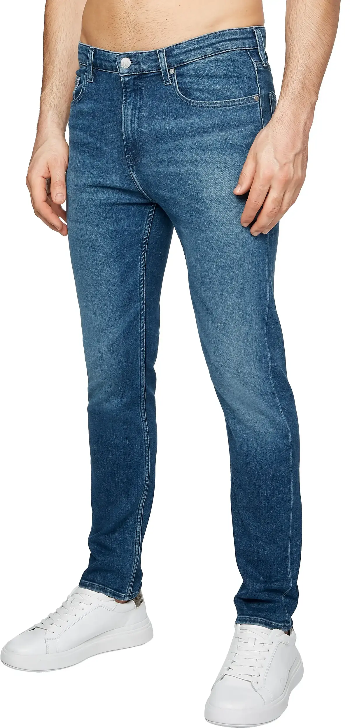 Calvin Klein SLIM TAPERED DARK BL Erkek Mavi Kot Pantolon