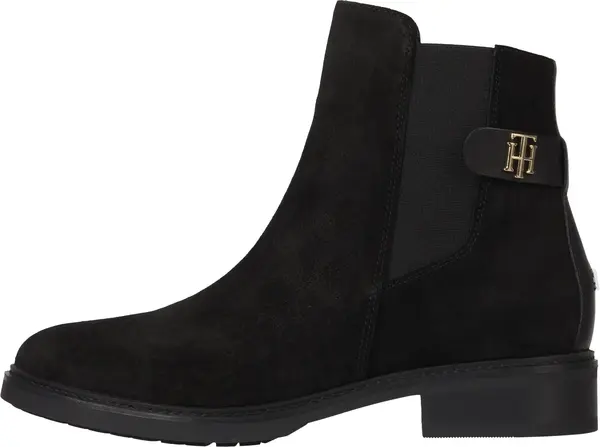 Tommy Hilfiger TH SUEDE FLAT BOOT Kadın Siyah Bot