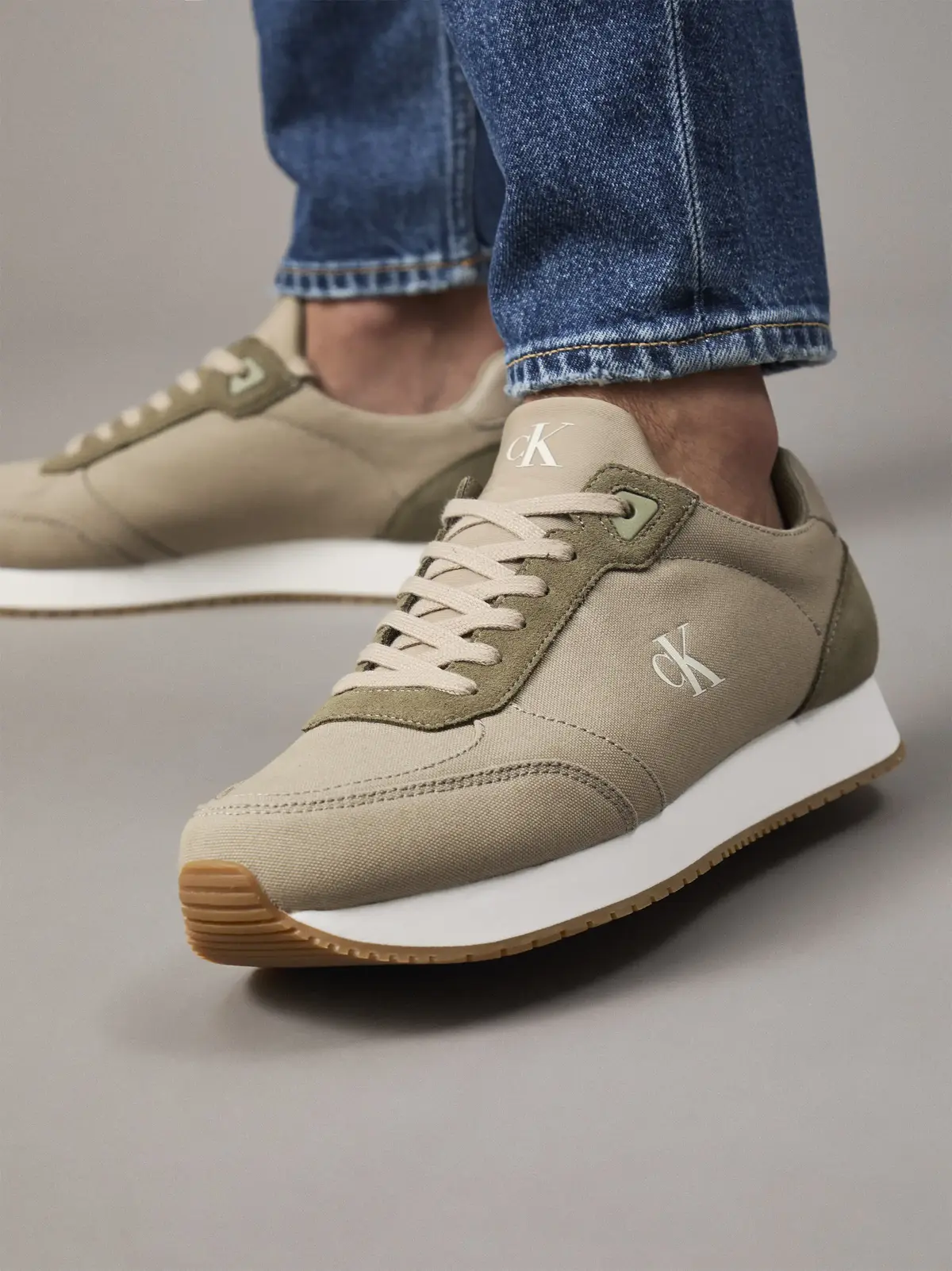 Calvin Klein RUNNER SOCK LACEUP M, 0H7 Yeşil Erkek Spor Ayakkabı & Sneaker