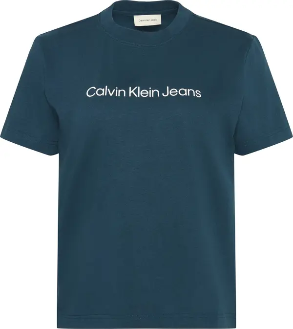 Calvin Klein A- INST LOGO CLASSIC TEE SS Kadın Yeşil T-Shirt