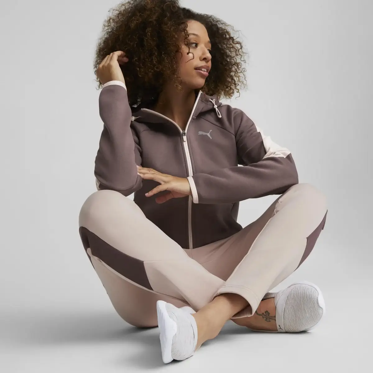 Puma Evostripe Full-Zip Hoodie Pembe Kadın Fermuarlı Hoodie