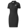 Puma CLASSICS Ribbed V-Collar Dress Siyah Kadın Elbise