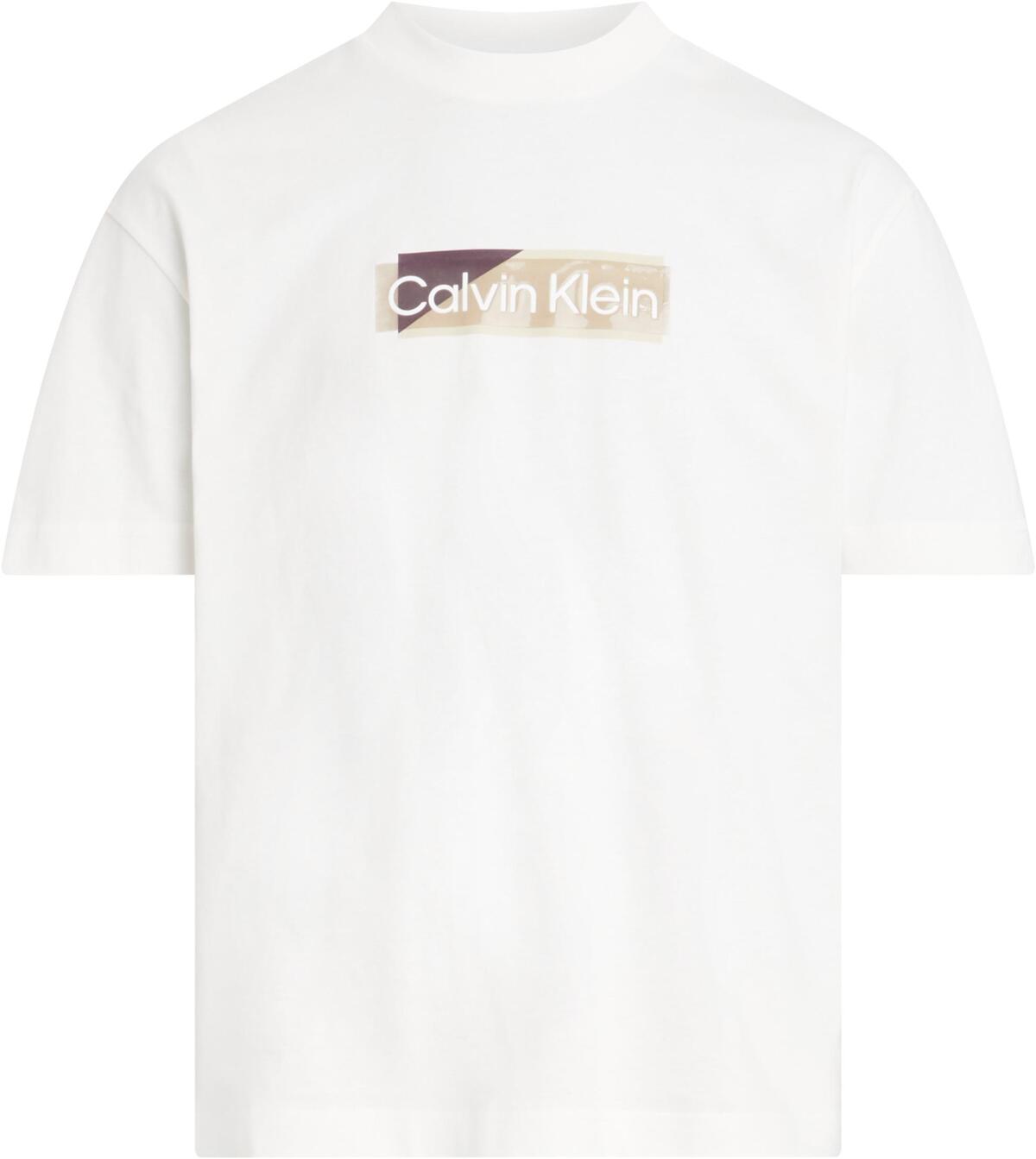 Calvin Klein LAYERED GEL LOGO T-S Erkek Krem T-Shirt
