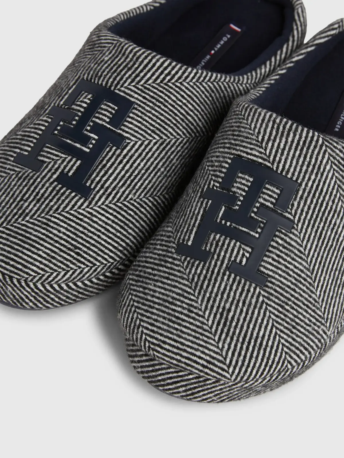 Tommy Hilfiger TH HERRINGBONE HOMES Erkek Siyah Terlik