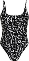 Calvin Klein SCOOP ONE PIECE-PRIN Kadın Siyah Mayo