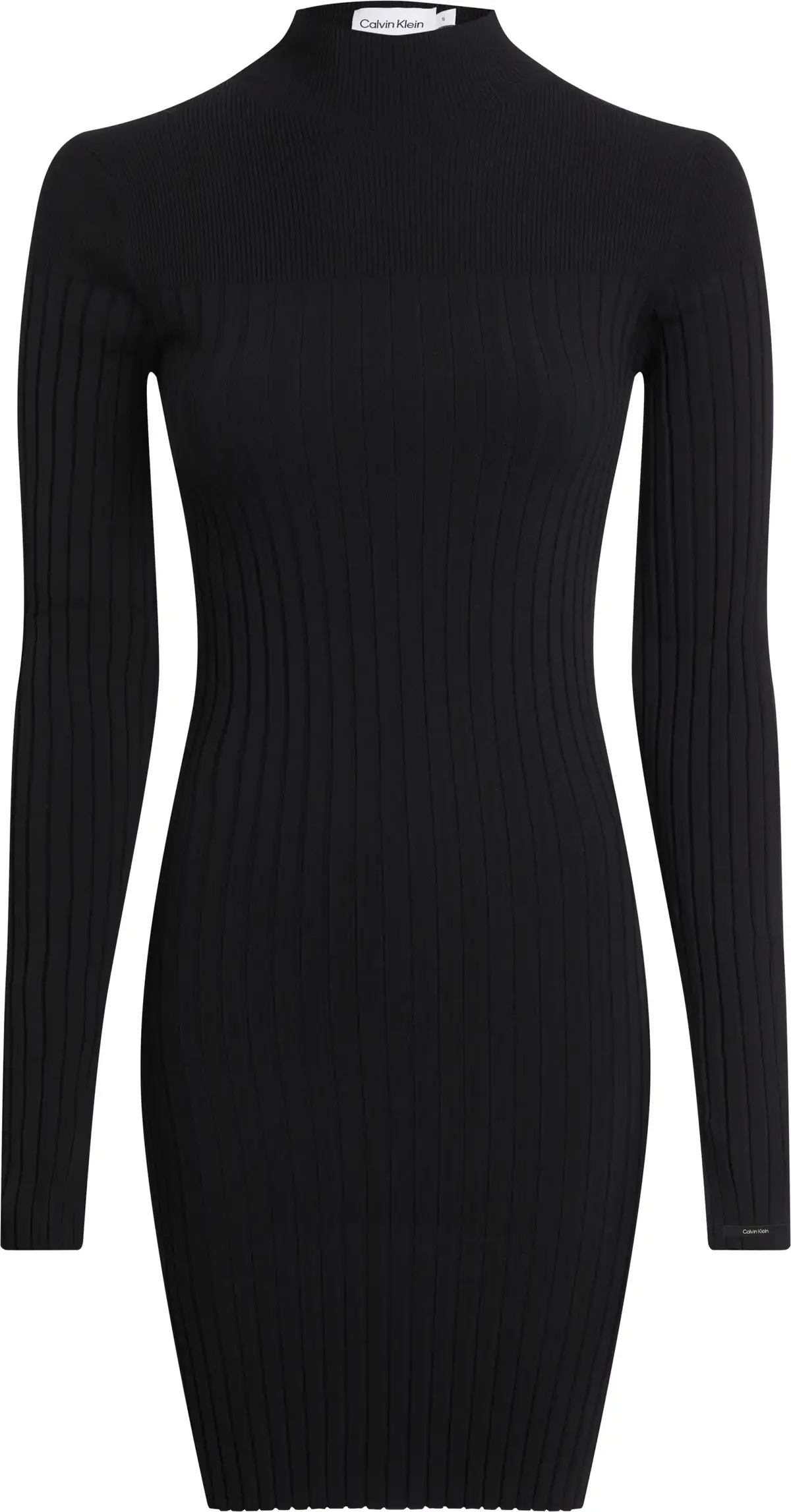 Calvin Klein ICONIC RIB MINI KNIT Kadın Siyah Elbise