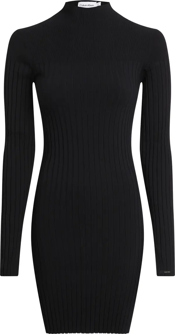 Calvin Klein ICONIC RIB MINI KNIT Kadın Siyah Elbise Calvin Klein ICONIC RIB MINI KNIT Kadın Siyah Elbise