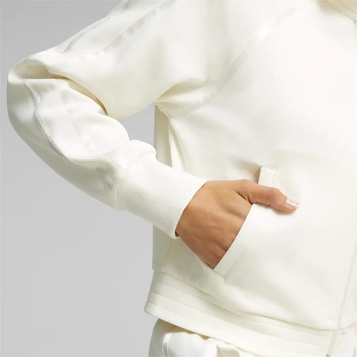 Puma T7 Track Jacket Warm White Beyaz Kadın Hoodie