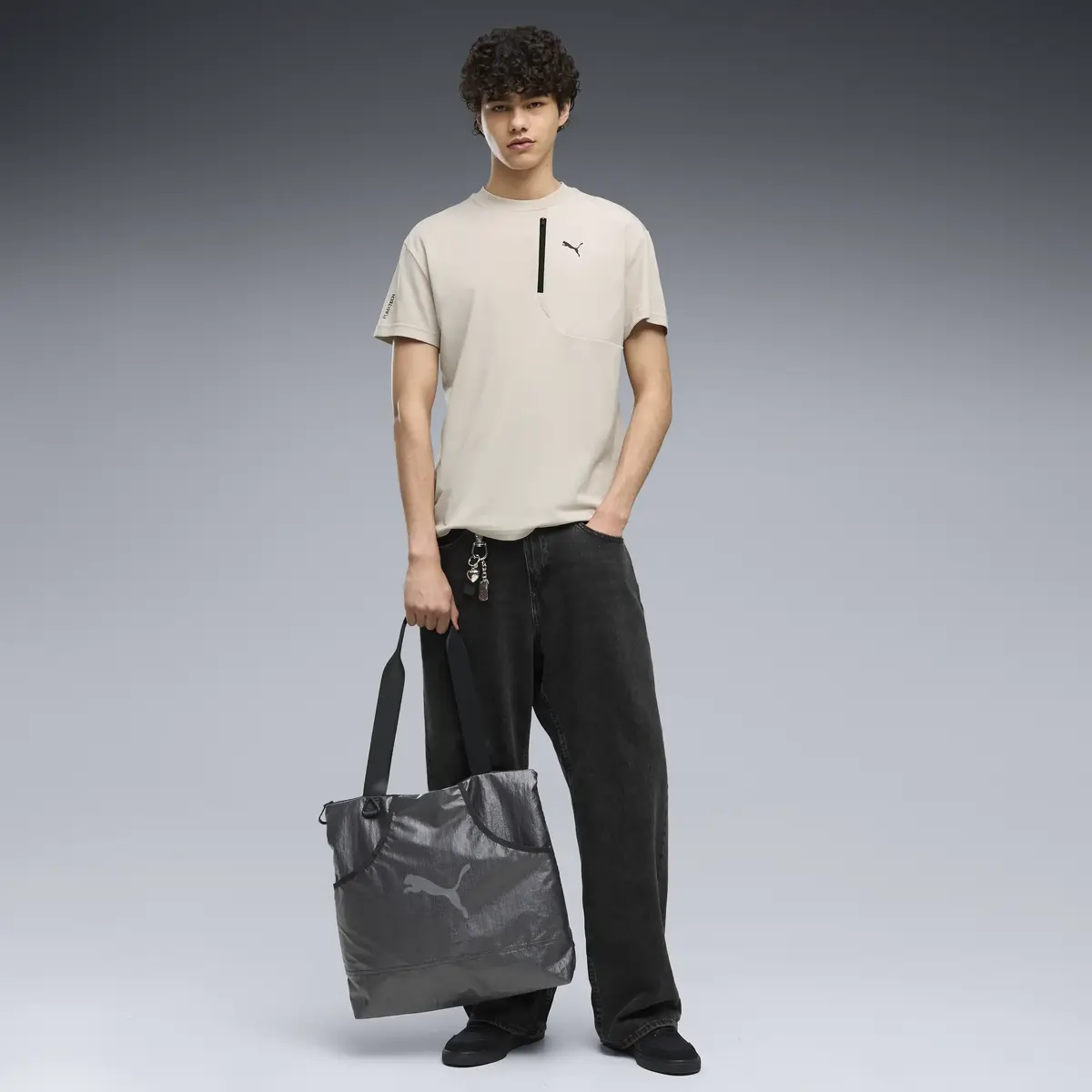 PUMA PUMATECH Tee Krem Erkek T-Shirt