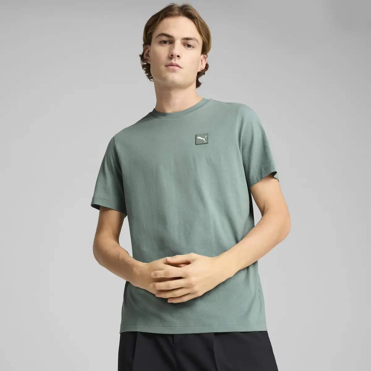 PUMA ESS ELEVATED Tee Yeşil Erkek T-Shirt