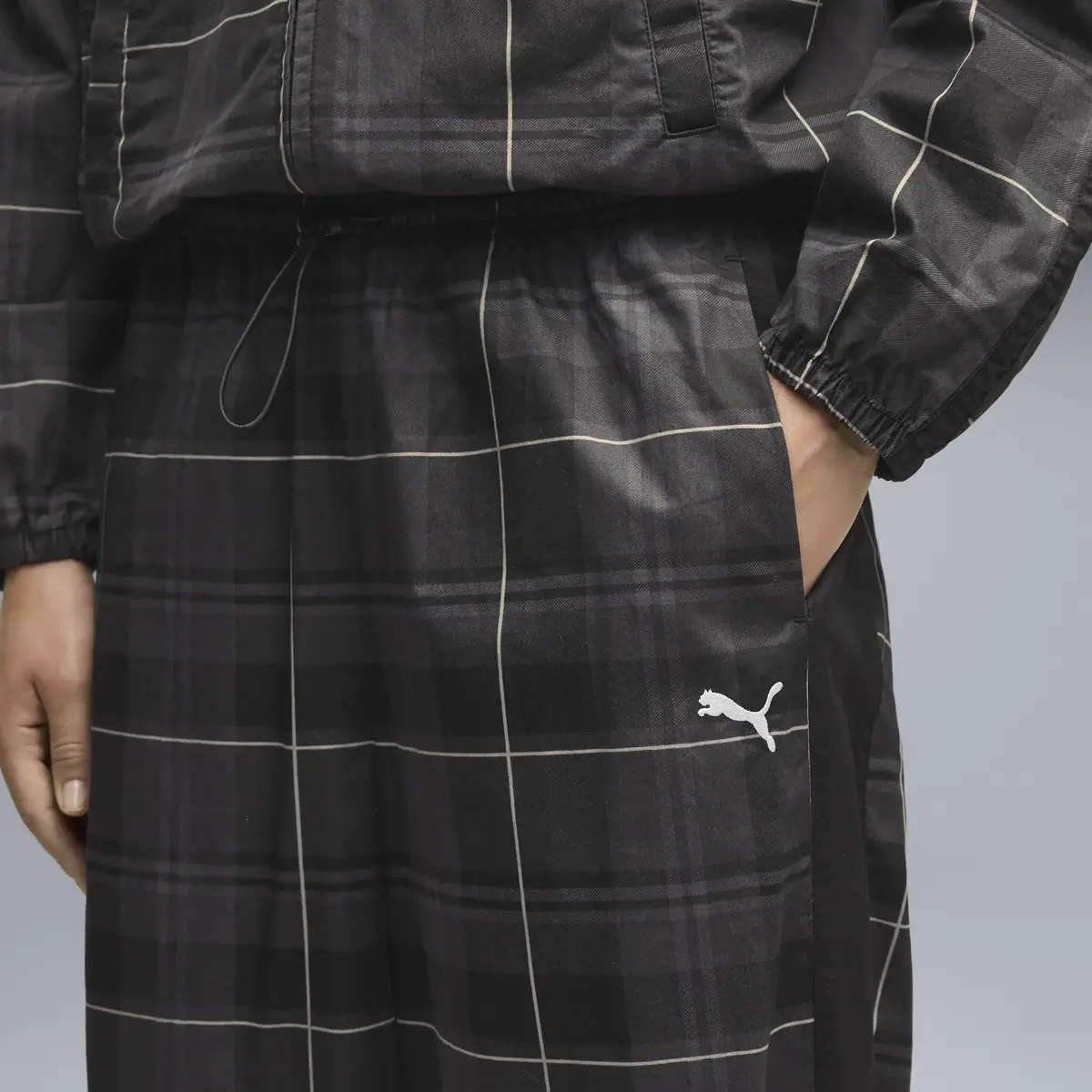 Puma T7 Tartan Woven Pants Siyah Kadın Pantolon