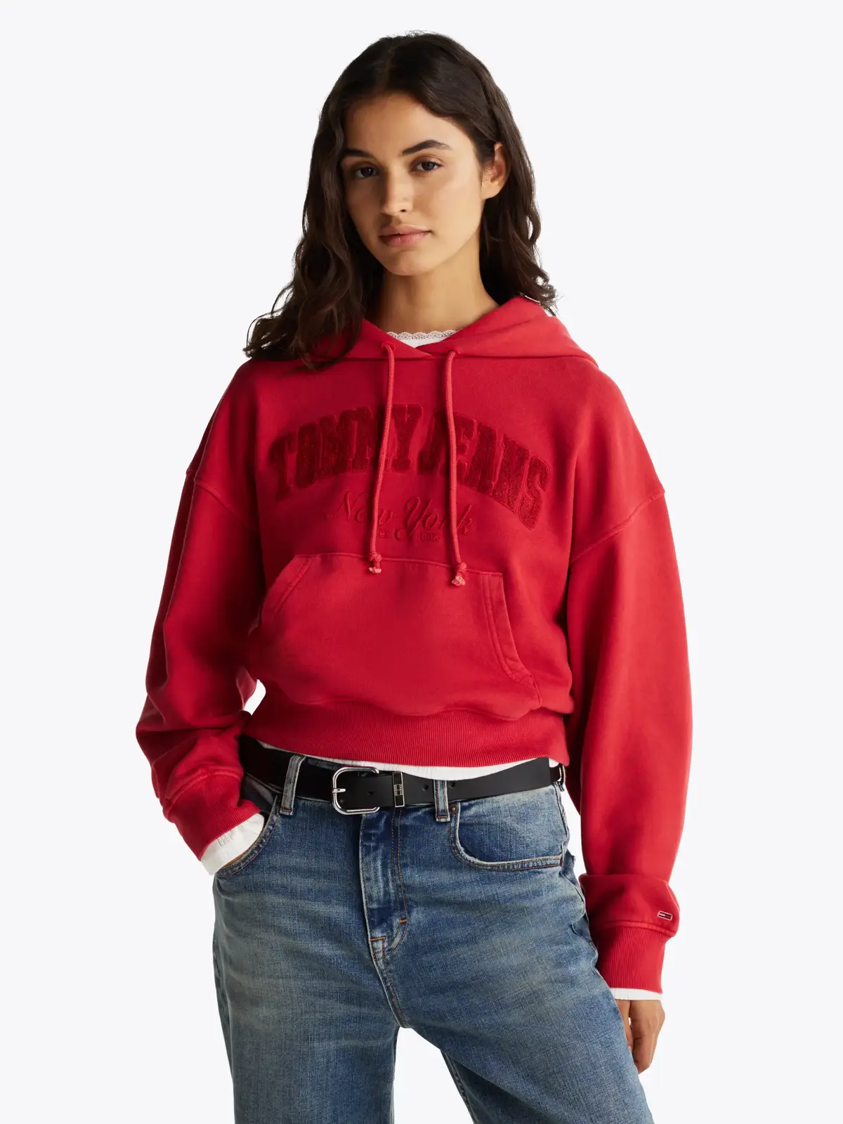 Tommy Hilfiger TJW BOXY CRP GMD VAR, XME Kırmızı Kadın Sweatshirt