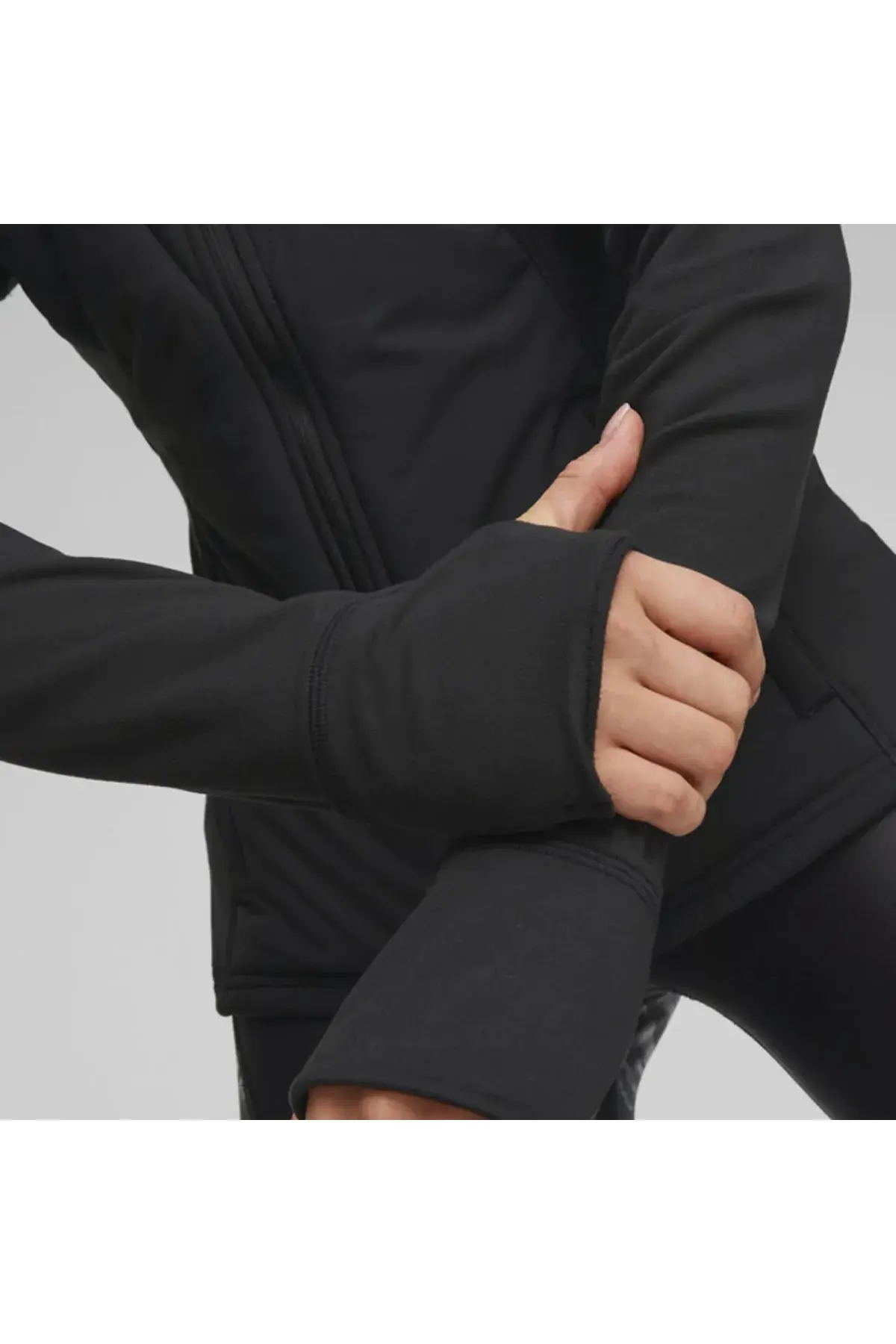 Puma Run Cloudspun Wrmlb Padded Jacket Siyah Kadın Fermuarlı Koşu Ve Yürüyüş Ceketi